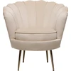 Image de Fauteuil en velours "Floria" - 70 x 73 x 76 cm - Beige