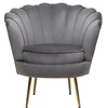Image de Fauteuil en velours "Floria" - 75 x 68 x 77.5 cm - Gris