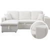 Image de Canapé d'angle bouclettes convertible/reversible "Axel" - 3 Places - Blanc
