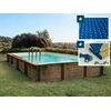 Image de Piscine bois en kit rectangle "Sunrise " - 8.20 x 5.20 x 1.44 m + Bâche à bulles 400 µ - Bâche hiver 280 g/m²