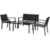 Image de Salon de jardin bas "Lino" - 4 places - Noir