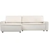 Image de Canapé d'angle convertible et reversible en velours côtelé "Montaigne" - 3 places - Beige