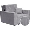 Image de Fauteuil convertible en velours côtelé "Clivia" - Gris