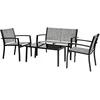 Image de Salon de jardin bas "Lino" - 4 places - Gris