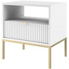 Image de Table de chevet en bois "Tunis" - Blanche