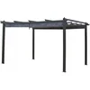 Image de Pergola en aluminium avec toit rétractable - 3 x 4 m - Gris anthracite