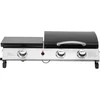 Image de Plancha gaz avec couvercle "Rasio" - 7.5 KW - 3 brûleurs - Noir