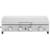 Image de Plancha à gaz en inox avec 4 bruleurs et couvercle "Fasto" - 10 kw - Gris
