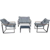 Image de Salon de jardin "Jules" - 4 places - Gris/Noir