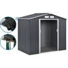 Image de Abri de jardin métal - "Vegas" - 2,7 m² avec gouttière - Gris