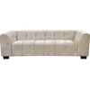 Image de Canapé droit design en tissu chenille 3 places "Foch" - Beige