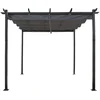 Image de Pergola en aluminium avec toit rétractable - 3 x 3 m - Gris
