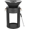 Image de Barbecue plancha brasero a charbon et bois "Cesar" - 49 x 49 x 92 cm - Noir