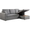 Image de Canapé d'angle convertible/ réversible avec coffre "Alain II" - 3 places - Gris clair