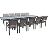 Image de Salon de jardin repas extensible "Lagos" - 200/320 x 105 x 76 cm - Taupe - 10 places