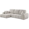 Image de Canapé d'angle gauche convertible en tissu chenille "Verneuil" - 3 places - Beige