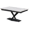 Image de Table à manger extensible en céramique 6 à 10 personnes "Silence" - Blanc marbré gold
