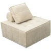 Image de Chauffeuse en tissu texturé "Velluto" - 96 x 100 x 89 cm - Beige
