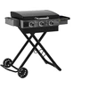 Image de Plancha à gaz avec chariot pliable et portable "Firo" - 7,5 kw - Noir