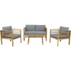 Image de Salon de jardin en bois avec coussins "Beckham" - 4 places - Gris