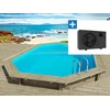 Image de Piscine bois "Florida 145 " - 6.57 x 4.57 x 1.44 m + Pompe à chaleur 6 kw/h inverter "PowerLine by Hayward" - Noir