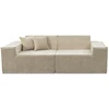 Image de Canapé droit modulable en tissu texturé "Lusso" - 3 places - Beige