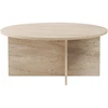 Image de Table basse en bois "Soleil" - 90 x 90 x 40 cm - Travertin