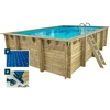 Image de Piscine bois rectangle " Panama 130 "- 6.20 x 4.10 x 1.30 m + Bâche à bulles 180 µ - Bâche hiver 280 g/m² +