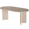 Image de Table à manger en bois "Sablin" - 180 x 89 x 75 cm - Travertin