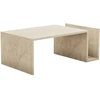 Image de Table basse en bois "Memo" - 86 x 50 x 32 cm - Travertin