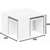 Image de Ensemble de tables basses en bois "Ortanca" - 60 x 60 x 37 cm - Blanc