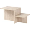 Image de Table basse en bois "Harmony" - 80 x 40 x 40 cm - Travertin