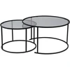 Image de Lot de 2 tables basses en métal "Aurum" - 80 x 80 x 43 cm - Noir Gris