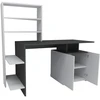 Image de Bureau en bois "Melis " - 146 x 60 x 128 cm - Blanc Anthracite