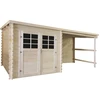 Image de Abri de jardin en bois avec auvent "Montval" - 14 m² - 28 mm