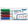 Image de GIOTTO Robercolor - Pochette 4 feutres tableau blanc assortis - pointe ogive médium