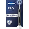 Image de Oral-B Brosse à Dents Electrique Pro 1 avec Brossette de Rechange, Noire   3 Modes de Nettoyage dont Douceur, Brossage avec des Oscillo-Rotations et Pulsations, Chargeur