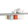 Image de METALTEX - Corbeille à suspendre sous étagère - Panier de rangement placard cuisine - 40 x 26 x 14 cm - Blanc - BABATEX