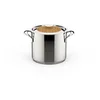 Image de Lagostina Emozione Pastaiola + Couvercle avec Insert en Bois de Cerisier Ø 20 cm, Marmite Induction et Gaz en Acier Inoxydable 18/10 et Bois, Fond Lagotherm Triple Couche et Larges Poignées Soudées