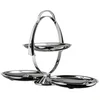 Image de Alessi Anna Gong AM37 - Présentoir Pliable Design, Acier 18/10 Poli | Présentoir pliable, dessiné par Alessandro Mendini, poli, pour servir fruits et desserts sur trois niveaux