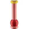 Image de Alessi Totem Domestici MP0210 2 - Moulin à Sel, Poivre et Épices Design en Bois de Hêtre, Rose, Rouge et Jaune