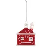 Image de Alessi Cubetta GJ02 17 - Décoration de Noël Représentant la Maison Couverte de Neige Festive, en Verre Soufflé à la Bouche à l'Intérieur d'un Moule et Décoré à la Main