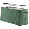 Image de Alessi Plissé MDL15 GR - Grille-Pain à Double Compartiment Long, en Résine Thermoplastique, Chauffe-Croissants en Acier Inoxydable 18/10 et Résine Thermoplastique, Fiche Européenne 1700 W, Vert