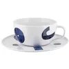 Image de Alessi Itsumo - Yunoki ware NF08/87S - Set de Tasse à Café Filtré Design, avec Soucoupe, Esthétique Minimale, en Porcelaine Blanche avec Décor Samiro Yunoki, Diamètre 15 cm