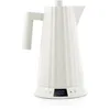 Image de Alessi Plissé MDL21 W - Bouilloire Électrique à Température Réglable, Design, en Résine Thermoplastique, Prise Européenne, 2 200 W, 170 cl, Blanche