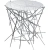 Image de A di Alessi Blow Up Petite table avec base en acier chromé et plan en verre, Argenté.