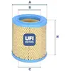 Image de UFI Filters Filtre à air pour FIAT: Campagnola, Talento, Ducato, Argenta & IVECO: Daily & CITROËN: Relay, C25, Dispatch, Jumper (Ref: 27.888.00)