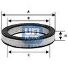 Image de UFI Filters Filtre à air pour MERCEDES-BENZ: Transporter, 123 Series (Ref: 30.843.01)