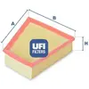 Image de UFI Filters Filtre à air pour SKODA: Roomster, Fabia, Rapid & VOLKSWAGEN: Polo, Fox & SEAT: Ibiza, Toledo (Ref: 30.132.00)
