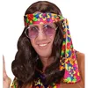 Image de W WIDMANN MILANO Party Fashion - Perruque Hippie Dude, avec bandeau coloré, perruque à cheveux longs, Flower Power